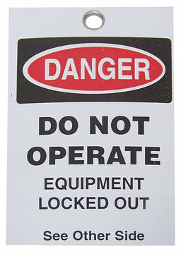 Self-Laminating Danger Tag 5in H PK25