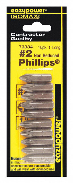 Insert Bit 1/4 Phillips #2 1 PK10