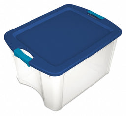 Storage Tote Clear/Blue Polypropylene