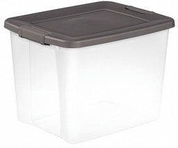 Storage Tote Clear/Gray Polypropylene