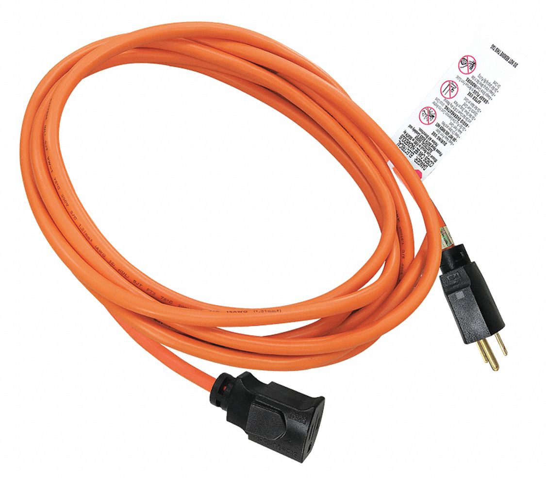 Lock Ext Cord 10ft 16Ga 13A SJTW Orange