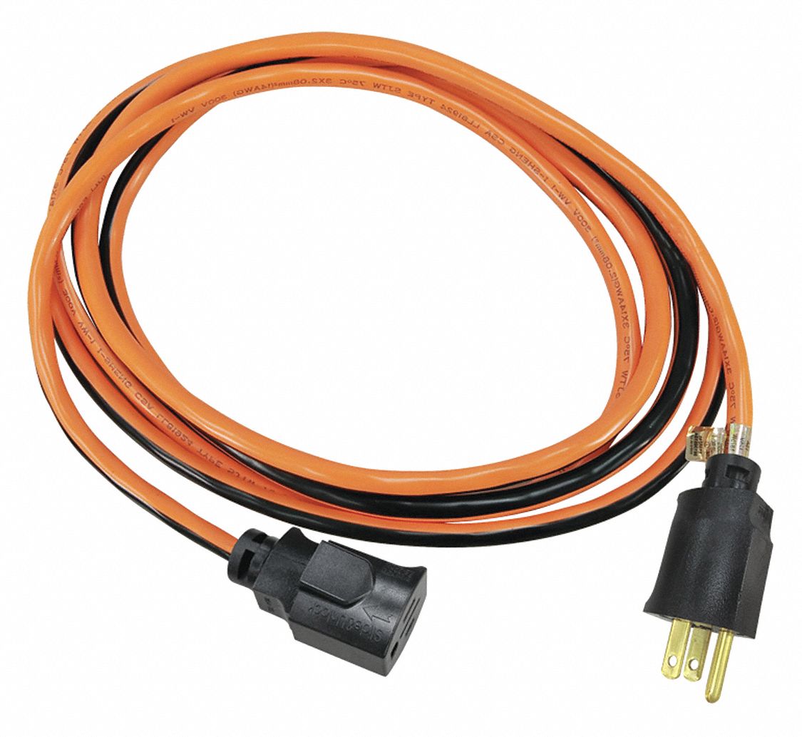 Lock Ext Cord 10ft 14Ga 15A SJTW Org/Blk