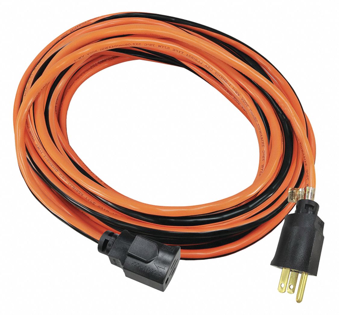 Lock Ext Cord 25ft 14Ga 15A SJTW Org/Blk