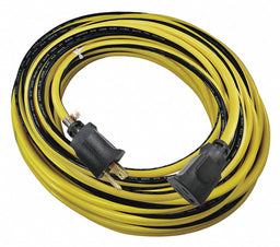 Lock Ext Cord 50ft 12Ga 15A SJTW Yel/Blk