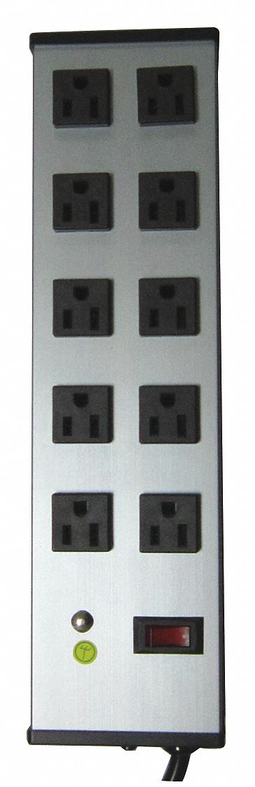 Outlet Strip 10 Outlet 15A 13 L Gry