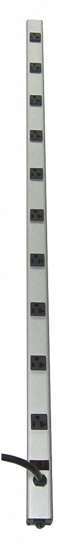 Outlet Strip 10 Outlet 20A 48 L Gry