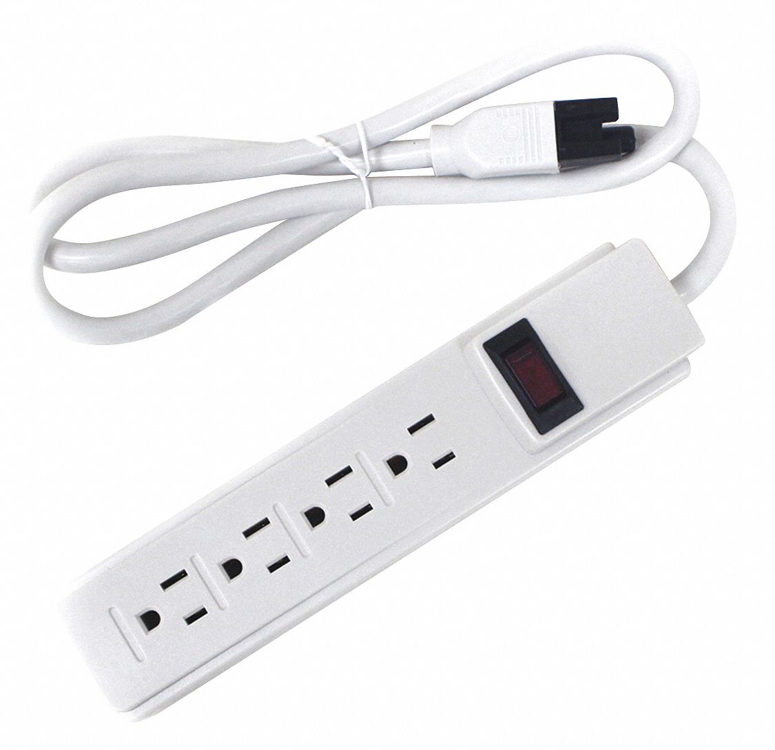 Outlet Strip 4 Outlet 15A 8-17/64 L Wht