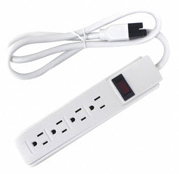Outlet Strip 4 Outlet 15A 8-17/64 L Wht