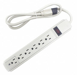 Outlet Strip 6Outlet 15A 11-1/64 L Beige
