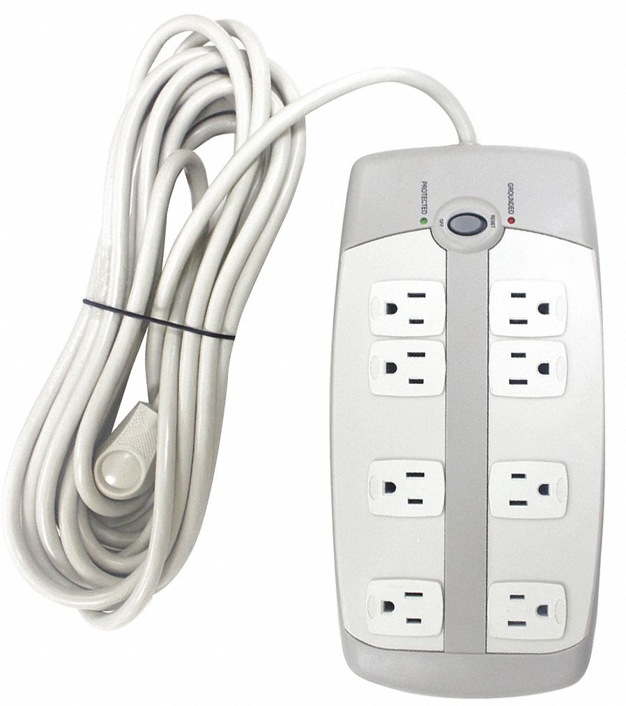 Surge Protector Outlet Strip White