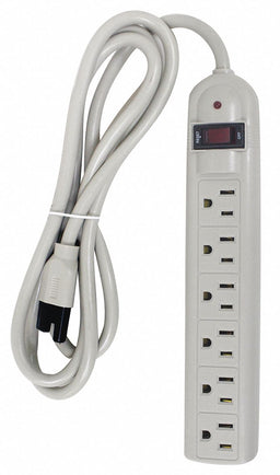 Surge Protector Outlet Strip 6 ft White