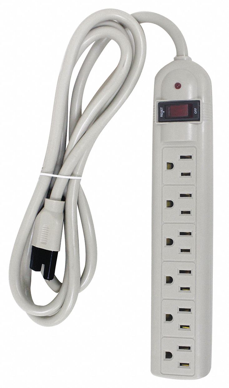 Surge Protector Outlet Strip 6 ft White