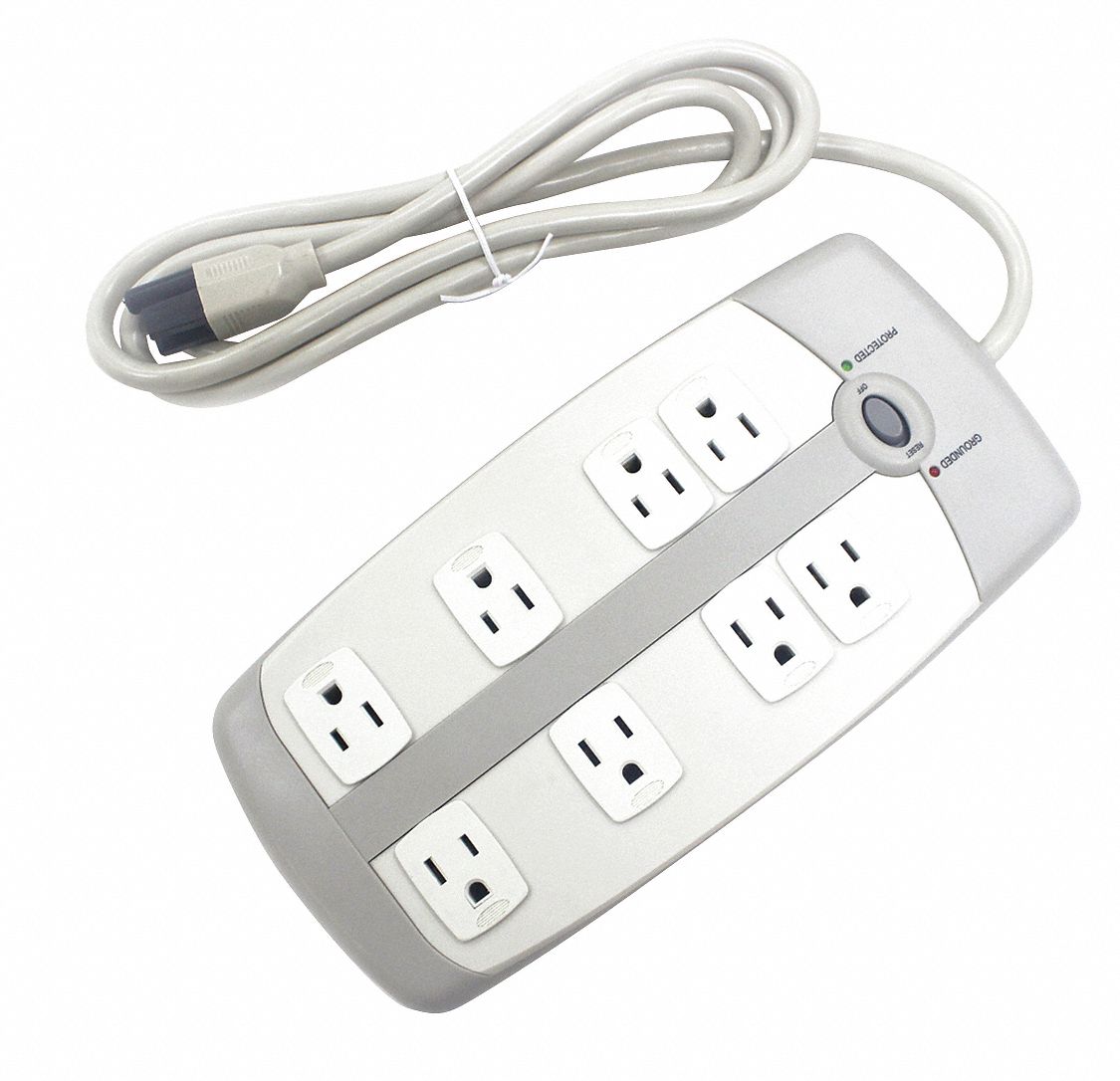 Surge Protector Outlet Strip 6 ft White