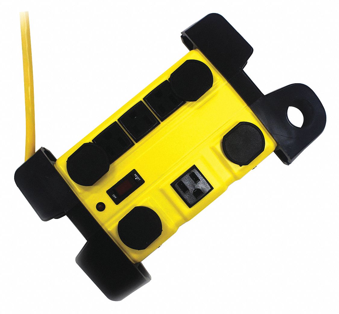 Surge Protector Outlet Strip Yellow