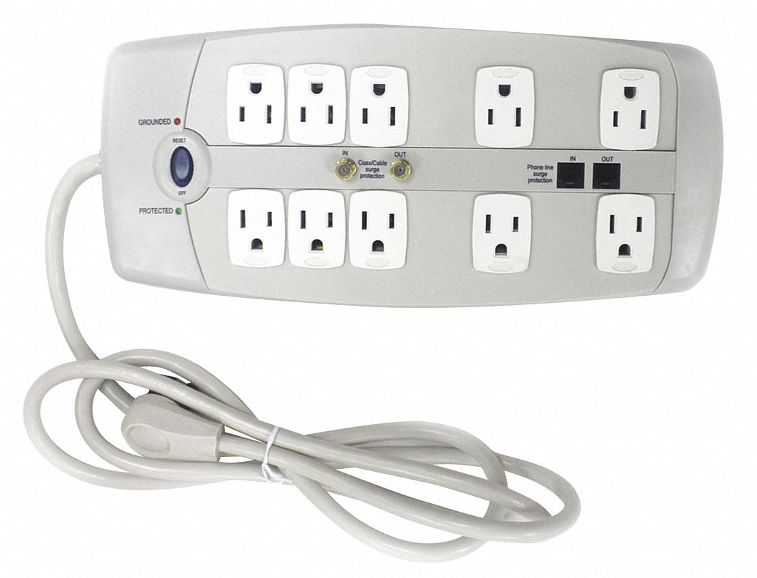 Surge Protector Outlet Strip 6 ft White