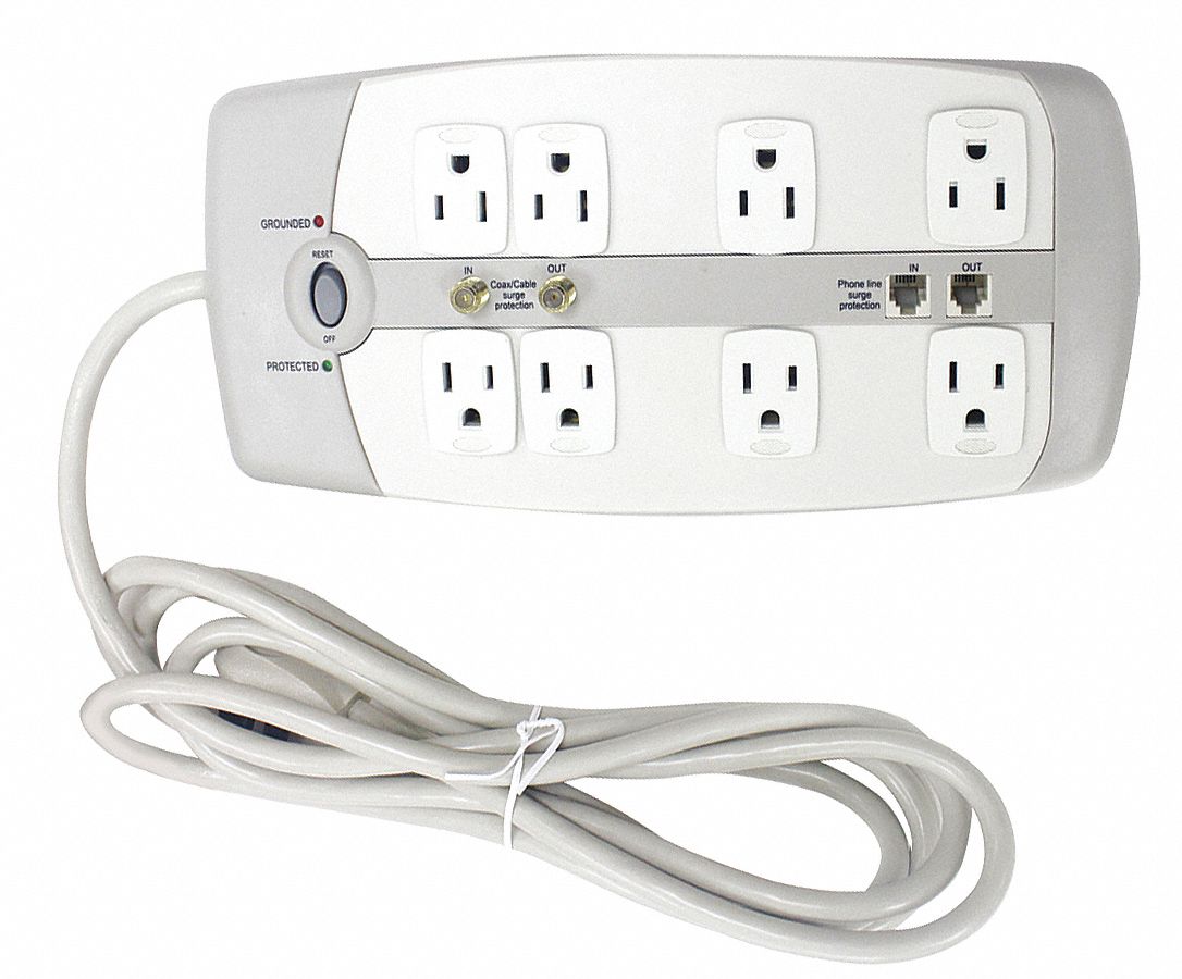 Surge Protector Outlet Strip White