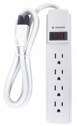 Surge Protector Outlet Strip 4 ft White