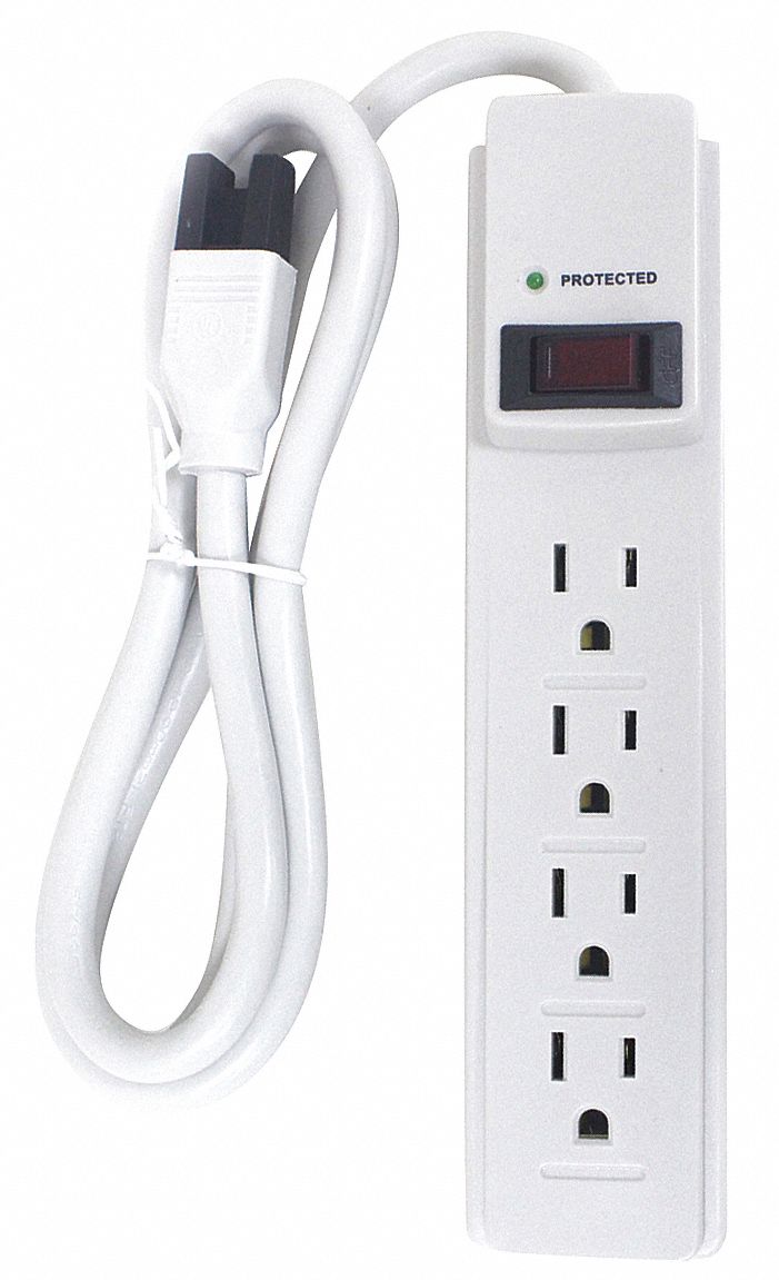 Surge Protector Outlet Strip 4 ft White