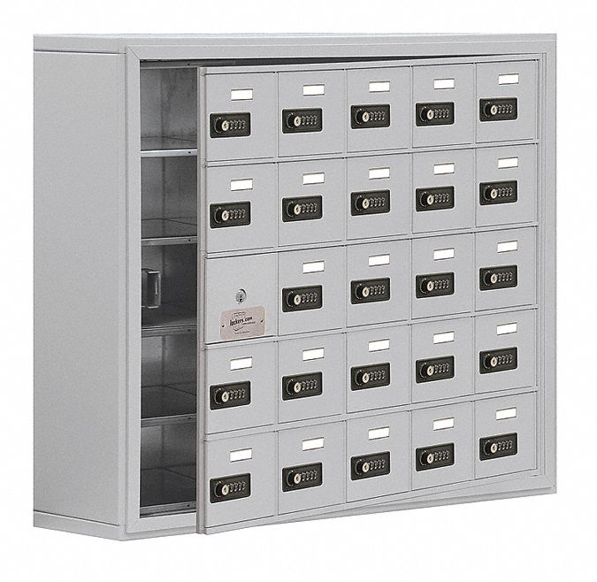 K7535 Locker 5x5Lckrs Slvr 31 x37 x9