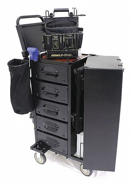 Black Light Duty Tool Utility Cart