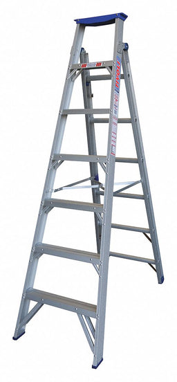 Dual Purpose Ladder 7 ft H Aluminum