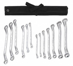 Box End Wrench Set Satin Stndrd SAE/Mtrc