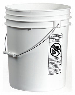 Pail Polyethylene White Open Head PK6