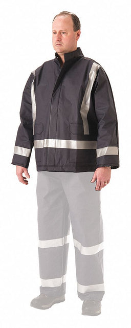 Flame Resistant Rain Jacket PU 2XL Blue