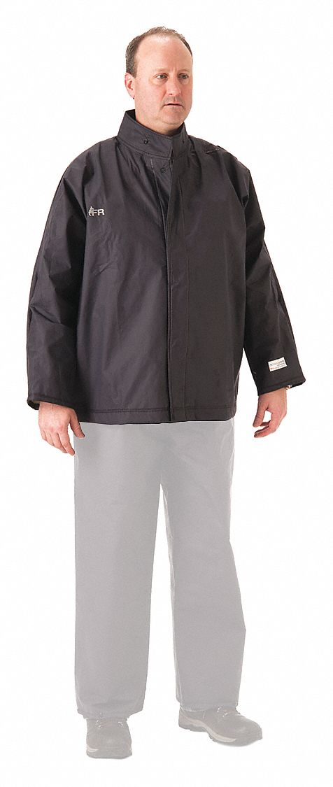 Flame Resistant Rain Jacket PU 2XL Blue