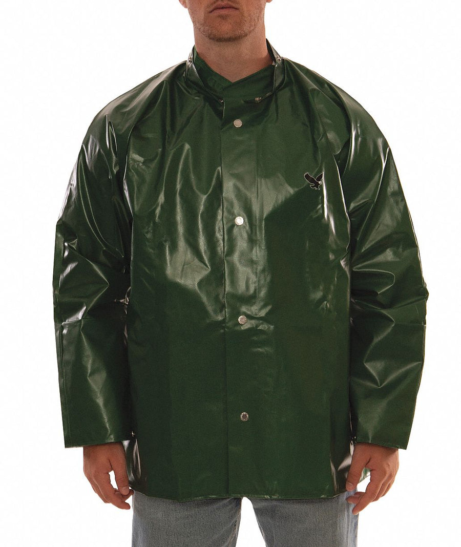 Rain Jacket L Grn Unisex 0.25mm Thick