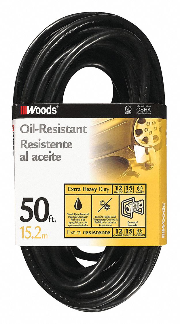 Extension Cord 12 AWG 125VAC 50 ft L