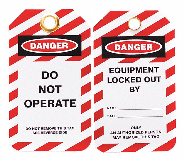 Lockout Tag Black Red/Wht Plastic PK10