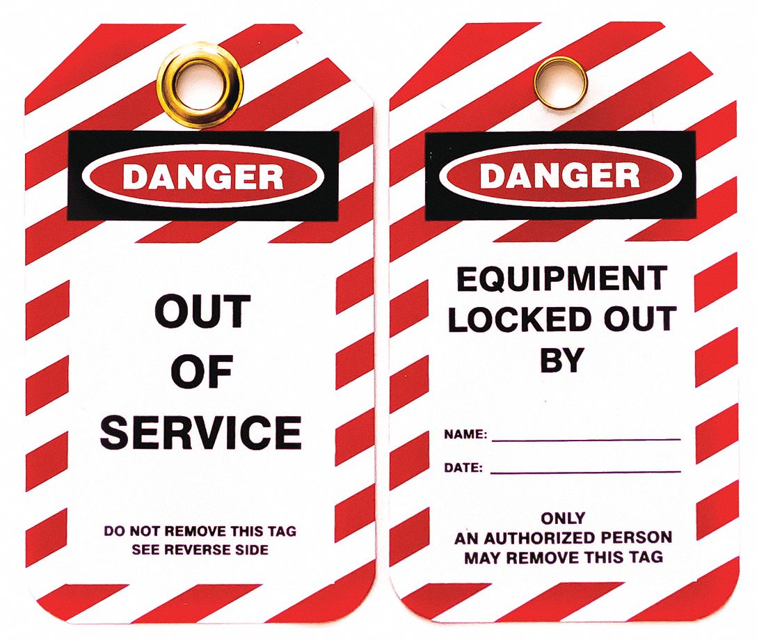 Lockout Tag Black Red/Wht Plastic PK10