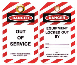 Lockout Tag Black Red/Wht Plastic PK10