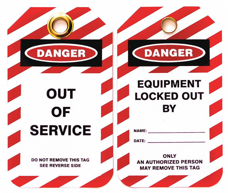 Lockout Tag Black Red/Wht Plastic PK10