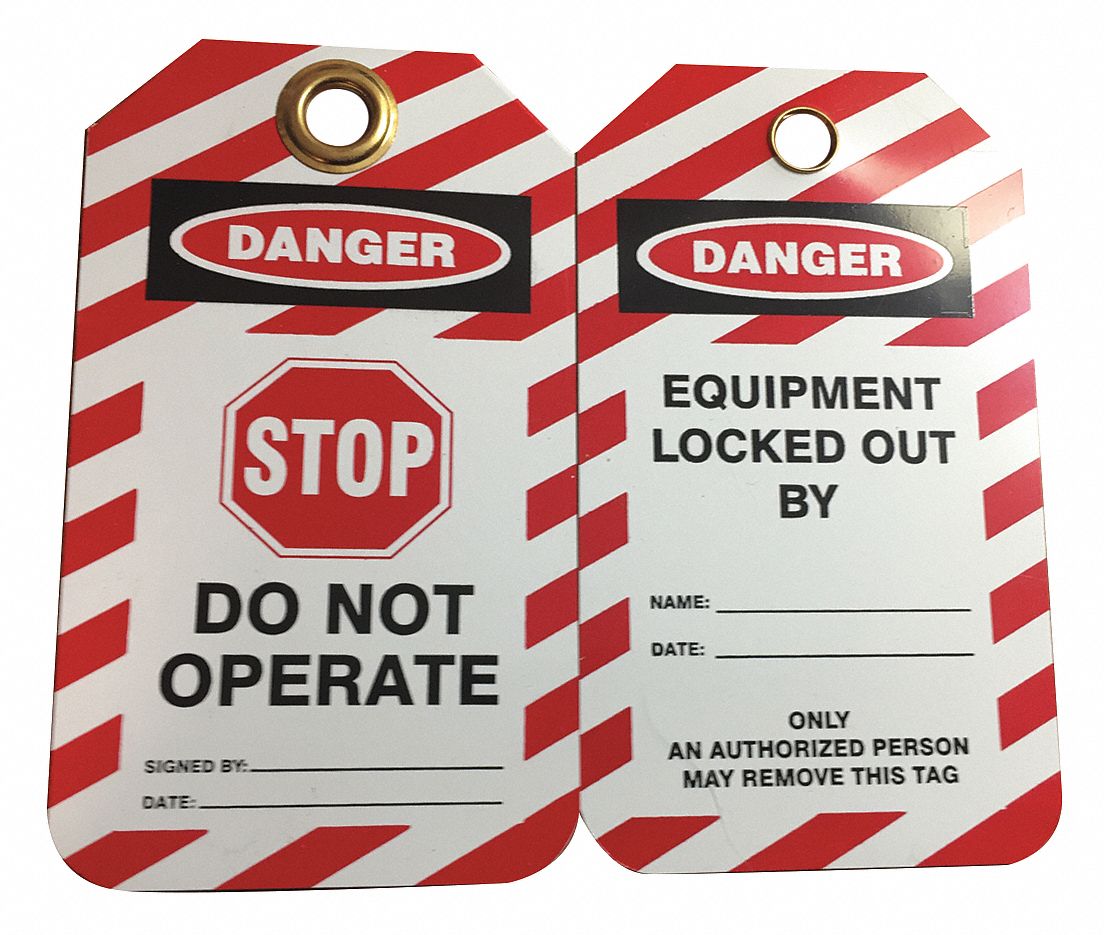 Lockout Tag Black Red/Wht Plastic PK10