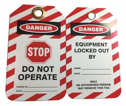 Lockout Tag Black Red/Wht Plastic PK10