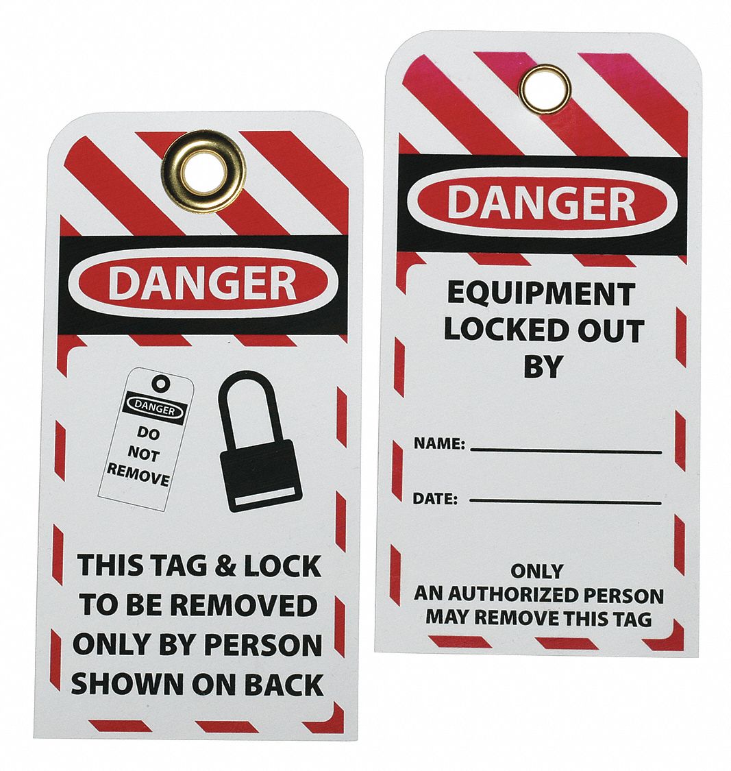 Lockout Tag Black Red/Wht Plastic PK10