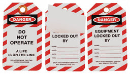 Lockout Tag Black Red/Wht Plastic PK10