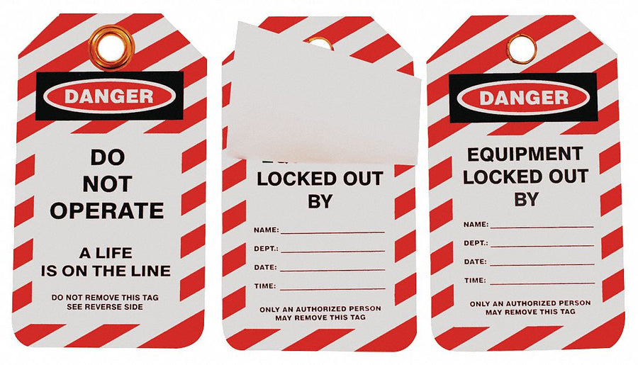 Lockout Tag Black Red/Wht Plastic PK10