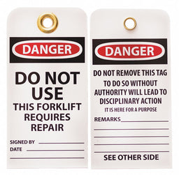 Lockout Tag Black Red/White Vinyl PK10