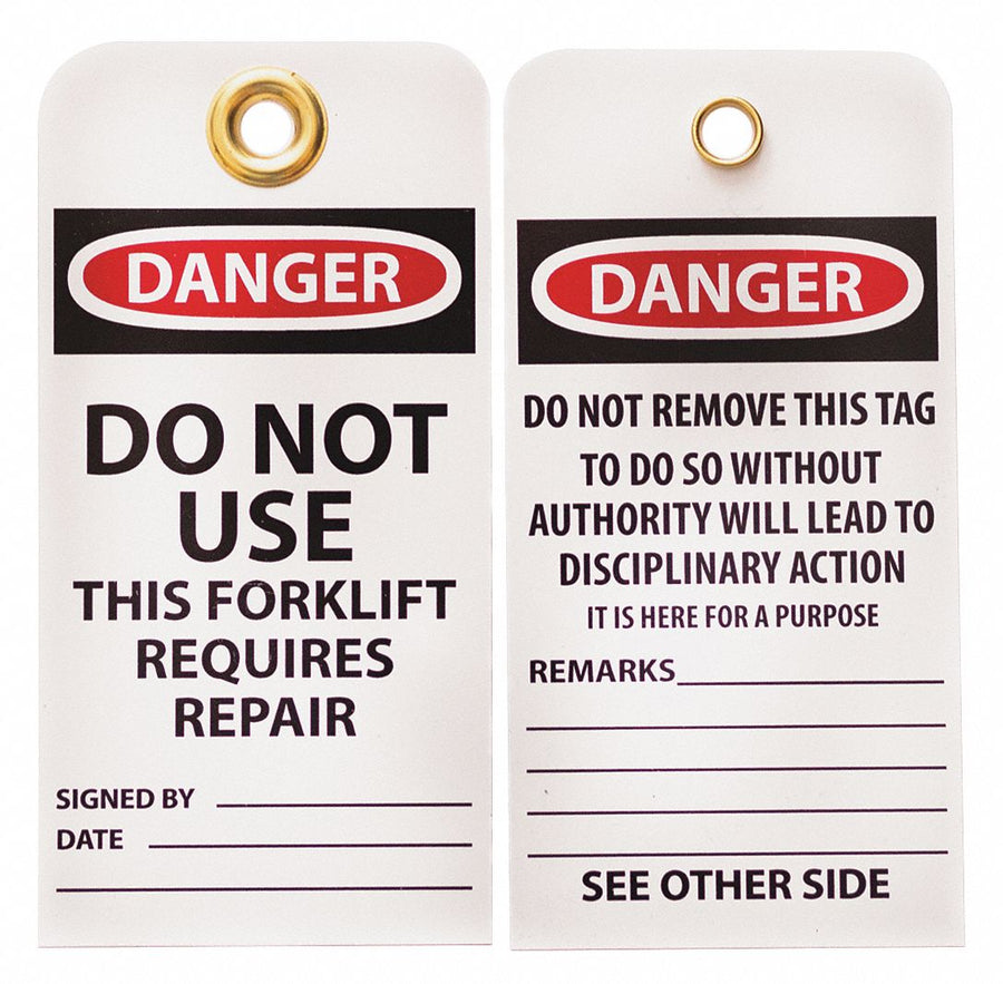 Lockout Tag Black Red/White Vinyl PK10