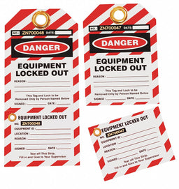 Lockout Tag Black Red/White Vinyl PK10
