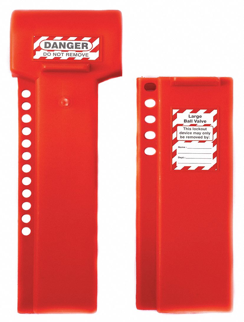 Ball Valve Lockout Red 12 L 8-1/2 H