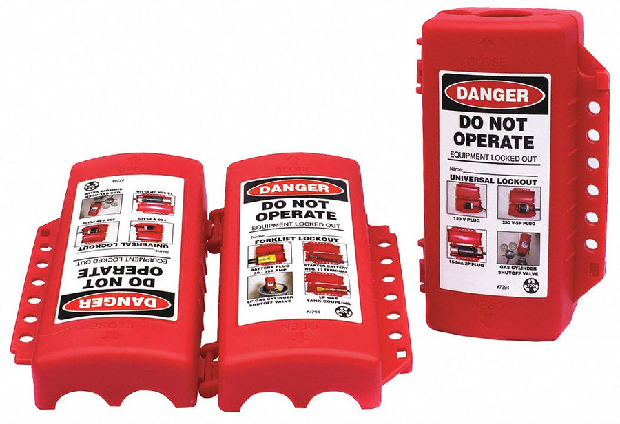 Universal Lockout Device Red 7-1/4 H