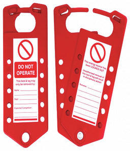 Labeled Lockout Hasp Red 7-1/4 L 3 W