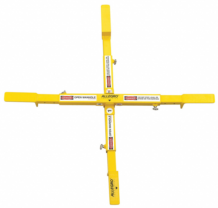 Manhole Safety Cross Steel 17 lb Yellow