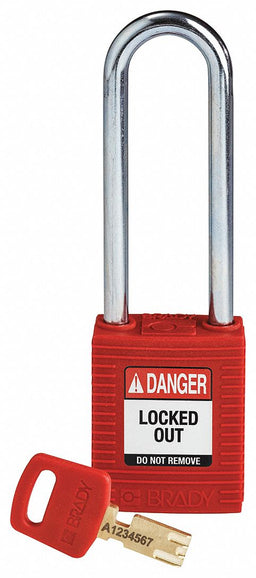 Lockout Padlock Nylon Red Key Different