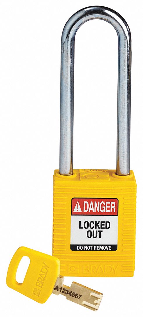 Lockout Padlock Nylon Ylw Key Different