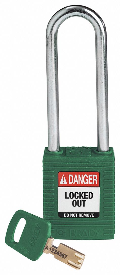 Lockout Padlock Nylon Grn Key Different